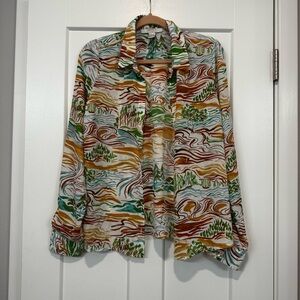 Forever 21 Multicolor Abstract Shirt